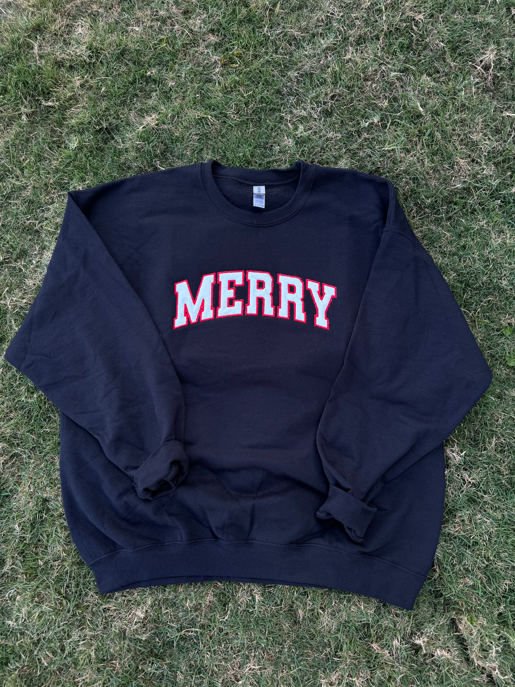 MERRY Embroidered Applique Sweatshirt