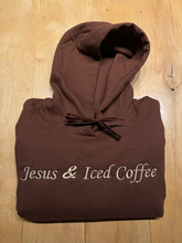 Load image into Gallery viewer, Jesus &amp; Iced Coffee Embroidered Hoodie
