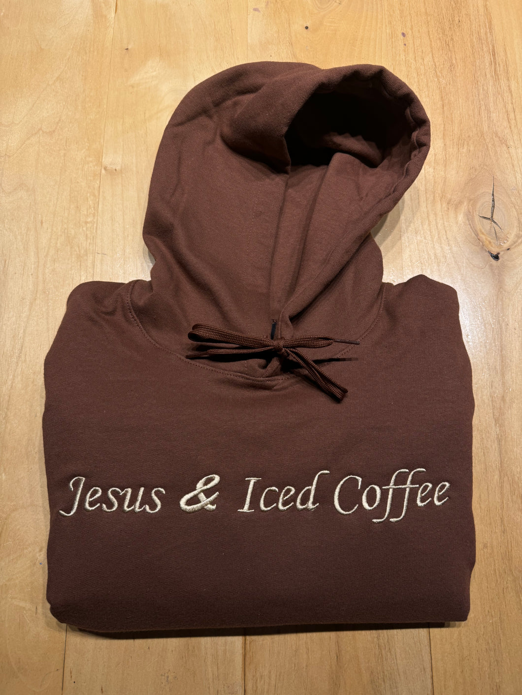 Jesus & Iced Coffee Embroidered Hoodie