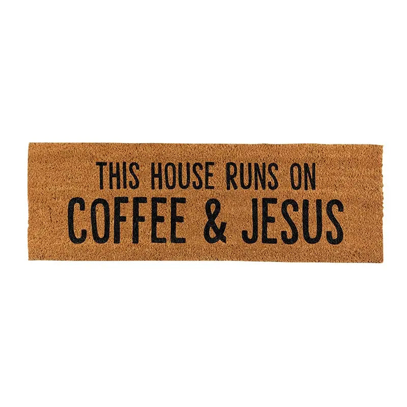 This House Runs on Coffee & Jesus Door Mat