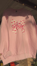 Load and play video in Gallery viewer, Heart Bow Loved John 3:16 Sweatshirt - PINK
